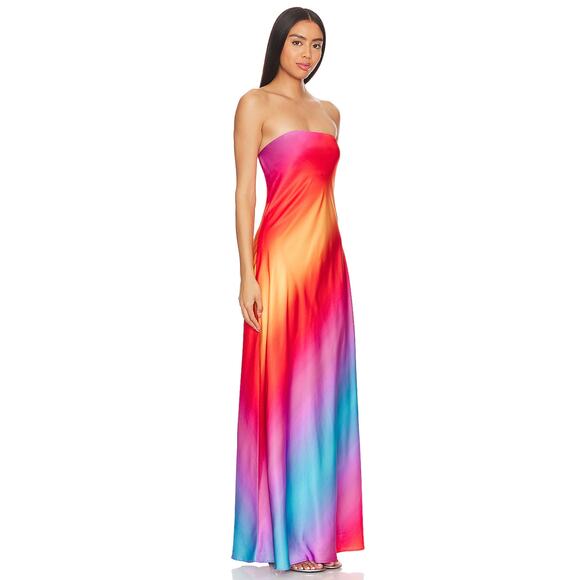 Show Me Your Mumu Taylor Tube Maxi Dress in Sunset Ombre New - Picture 2 of 8